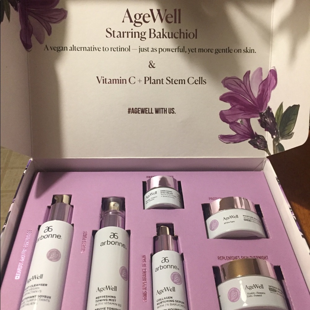 Arbonne agewell age well collection set bakuchiol